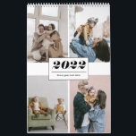 2022 simple modern trendy family photo collage calendar<br><div class="desc">2022 simple modern trendy family photo collage Calendar. Available in 4 different colours; black and white,  navy blue & dusty rose (pink).</div>