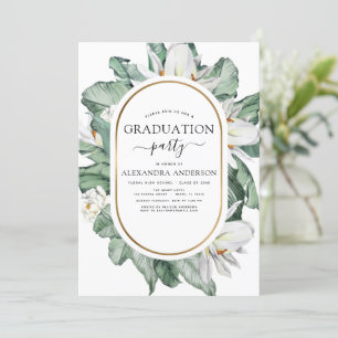 2022 Tropical Graduation Magnolia Floral Invitation