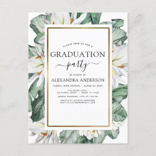 2022 Tropical Graduation Magnolia Greenery Invitat Postcard