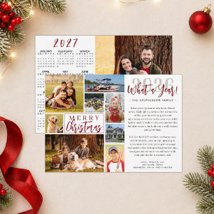 2022 What A Year Photo Collage 2023 Calendar Holiday Card