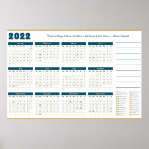 2022 Year Calendar Poster
