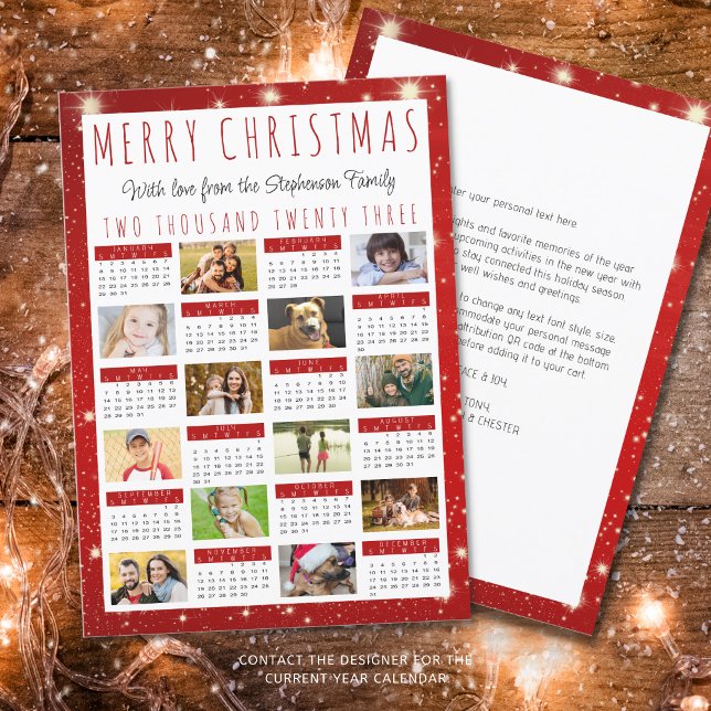 2022 Year in Review 2023 Calendar 12 Photos Holiday Card (Creator Uploaded)