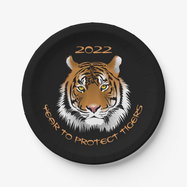 2022 Year to Protect Tigers Paper Plate (Front)