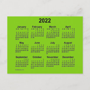 2022 Yellow Green Mini Calendar by Janz Postcard