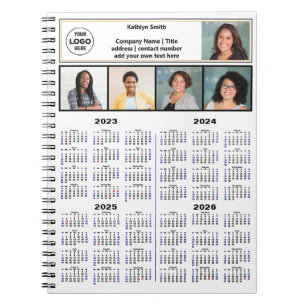 2023 2024 2025 2026 Calendar Modern Business Photo Notebook