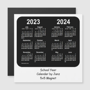2023-2024 Black and White School Calendar by Janz
