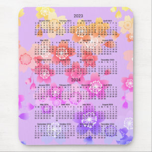 2023 - 2024 Mini Calendar SUNDAY Start SAKURA Mouse Pad