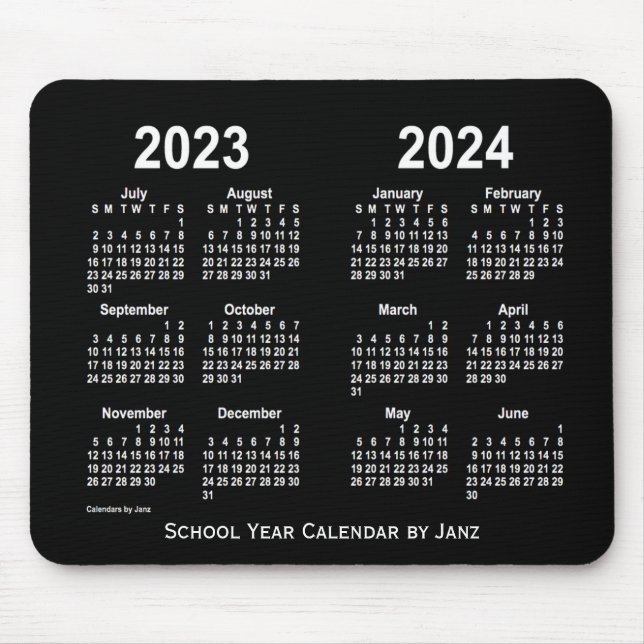2023-2024 Neon White School Calendar by Janz Mouse Pad (Front)