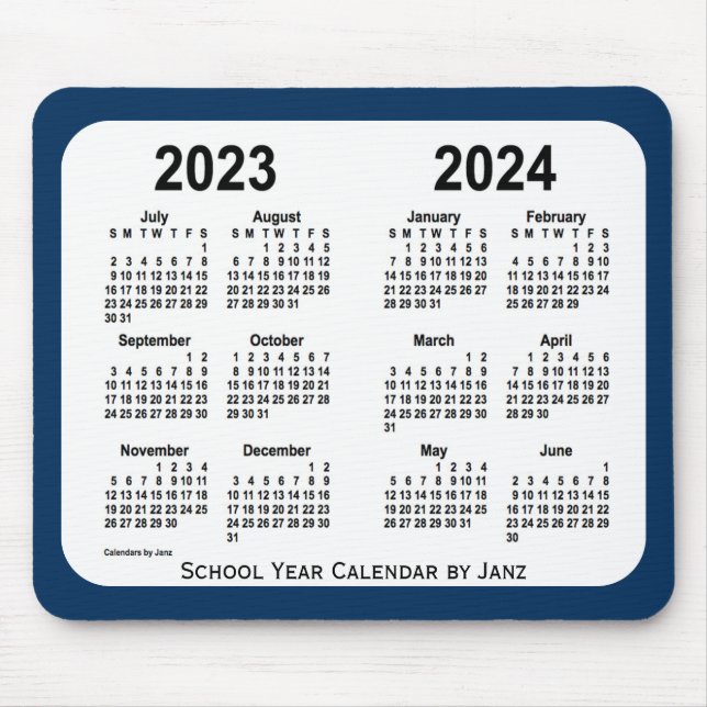 2023-2024 Police Box Blue School Calendar by Janz Mouse Pad (Front)