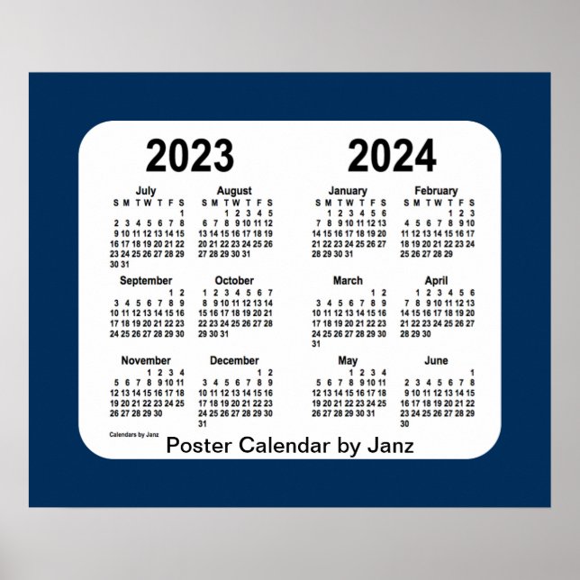 2023-2024 Police Box Blue School Calendar by Janz Poster (Front)