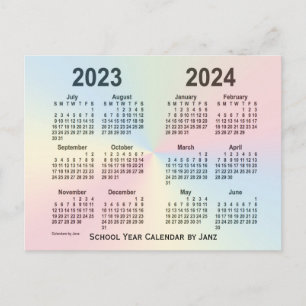 2023-2024 Rainbow Cloud School Calendar by Janz Postcard