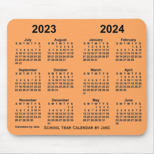 2023-2024 School Year Calendar by Janz Sandy Brown Mouse Pad