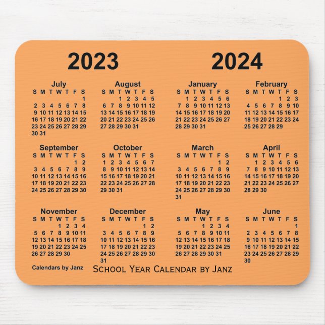 2023-2024 School Year Calendar by Janz Sandy Brown Mouse Pad (Front)