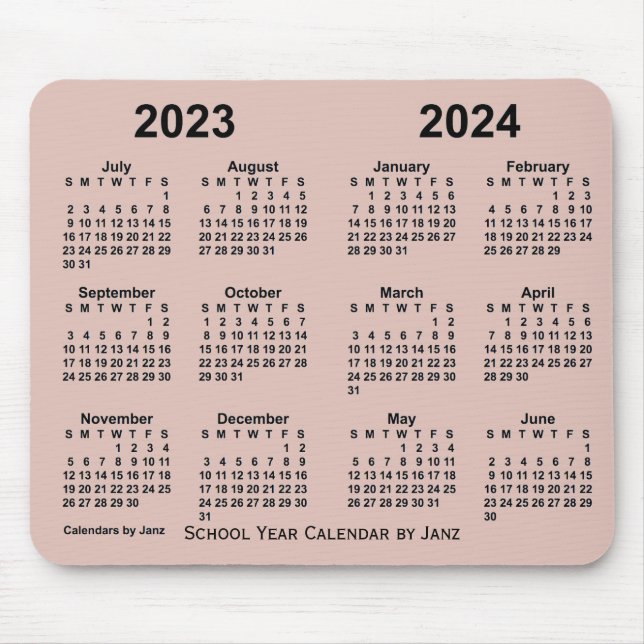 2023-2024 School Year Calendar by Janz Thistle Mouse Pad (Front)
