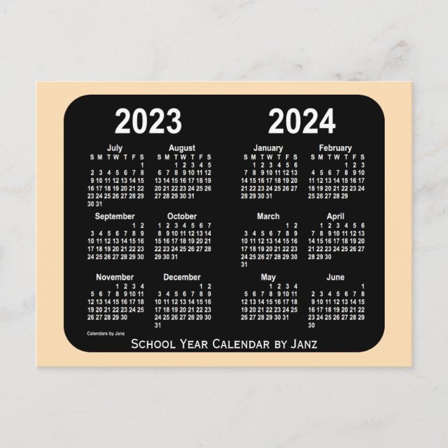 2023-2024 Wheat Neon Mini School Calendar by Janz Postcard (Front)