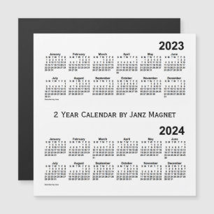 2023-2024 White 2 Year Calendar by Janz Magnet