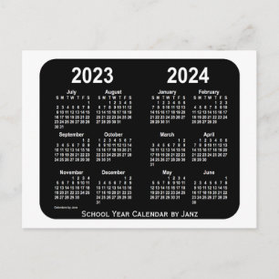 2023-2024 White Neon School Calendar by Janz Postcard