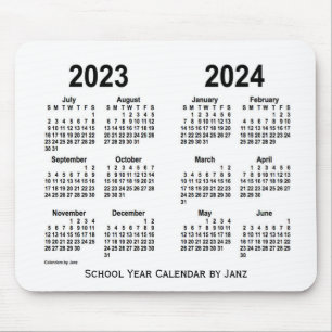 2023-2024 White School Calendar by Janz Mouse Pad