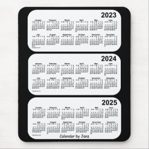 2023-2025 Black and White 3 Year Calendar by Janz Mouse Pad
