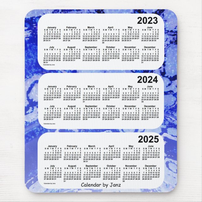 2023-2025 Blue Galaxy 3 Year Calendar by Janz Mouse Pad (Front)