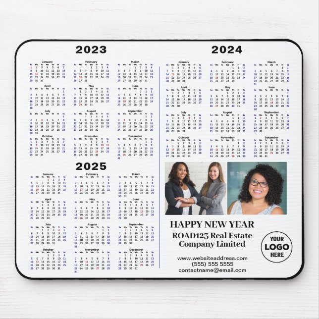 2023 - 2025 Calendar Modern Business Minimalist Mouse Pad (Front)