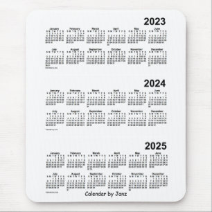 2023-2025 White 3 Year Calendar by Janz Mouse Pad