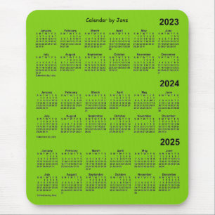 2023-2025 Yellow Green 3 Year Calendar by Janz Mou Mouse Pad