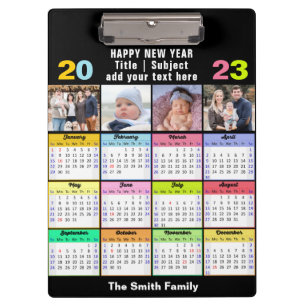 2023-2026 Calendar Custom Family 4 Photo Modern Clipboard