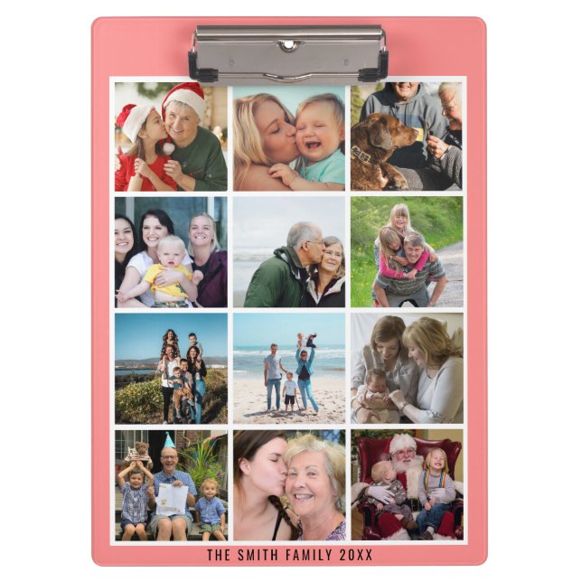2023-2026 Calendar Family 12 Photo Collage Clipboard (Front)