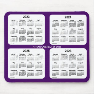 2023-2026 Purple 4 Year Calendar by Janz Mouse Pad