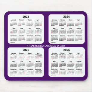 2023-2026 Purple Holiday Calendar by Janz Mouse Pad