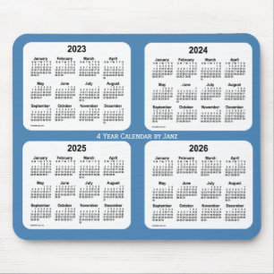 2023-2026 Steel Blue 4 Year Calendar by Janz Mouse Pad