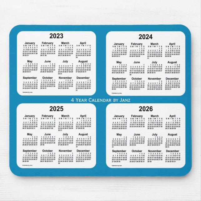2023-2026 Steel Blue 4 Year Calendar by Janz Mouse Pad (Front)