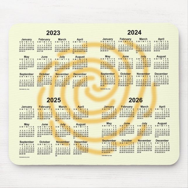 2023-2026 Sunny Days 4 Year Calendar by Janz Mouse Pad (Front)