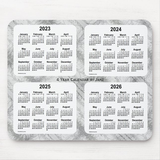 2023-2026 Textile Grey 4 Year Calendar by Janz Mouse Pad (Front)