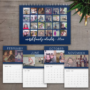 2023 - 24 Photo - 2 Per Month Modern Family - Navy Calendar