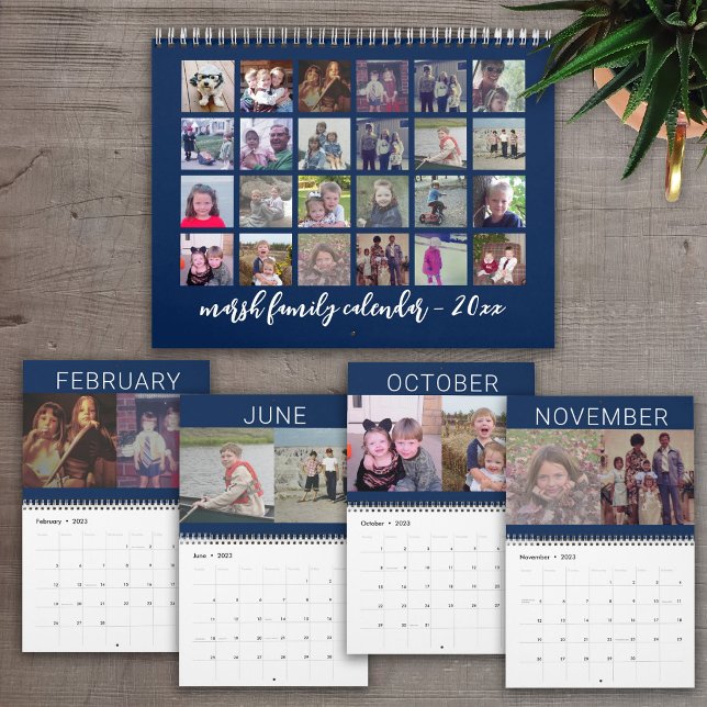 2023 - 24 Photo - 2 Per Month Modern Family - Navy Calendar (Creator Uploaded)