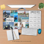 2023-24 School Calendar 14 Photos Monogram Name Desk Mat<br><div class="desc">Create your own personalised, custom colour photo and calendar desk mat featuring a 2023-24 school year-at-a-glance calendar and an easy-to-upload photo collage template featuring 14 pictures in various shapes and sizes, both horizontal and vertical to accommodate a wide variety of photo subjects. Personalise with a monogram and/or family name, individual...</div>