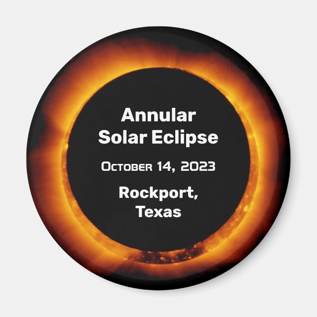 2023 Annular Solar Eclipse by Location Magnet (Front)