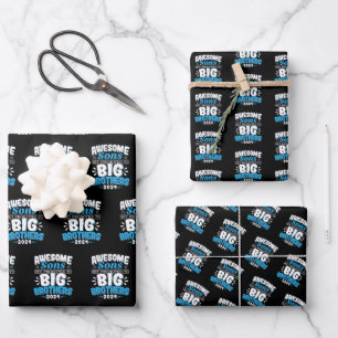 2023 Awesome Sons Promoted to Big Brothers Wrapping Paper Sheet