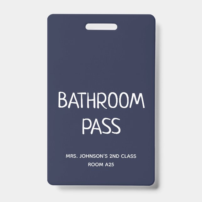 2023 Back To School Bathroom Hall Pass ID Badge (Front)