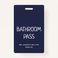 2023 Back To School Bathroom Hall Pass