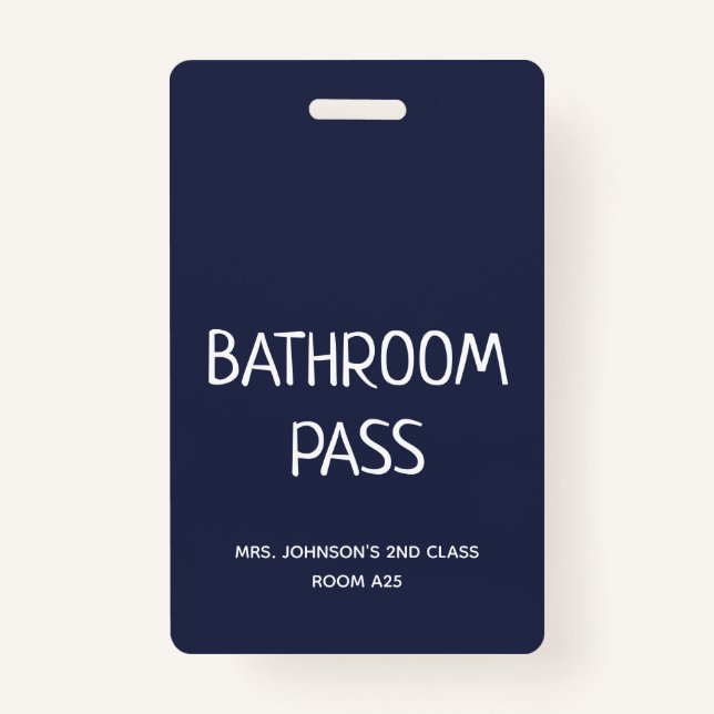 2023 Back To School Bathroom Hall Pass ID Badge (Front)