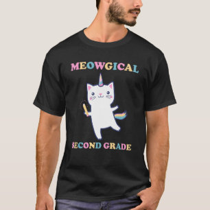 2023 Back To School Meowgical Second Grade Cat Uni T-Shirt