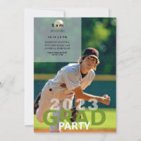 2023 Baseball Photo Graduation Party II Invitation