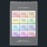 2023 Bible Verse Calendars<br><div class="desc">The theme of this 2023 Bible Verse calendar is "Songs from Scripture". Each month has a different song title or lyrics from beloved hymns and songs directly from scripture. With bold colours for every season, this calendar will compliment any home or office wall. US & Christian Holidays noted (minus Good...</div>