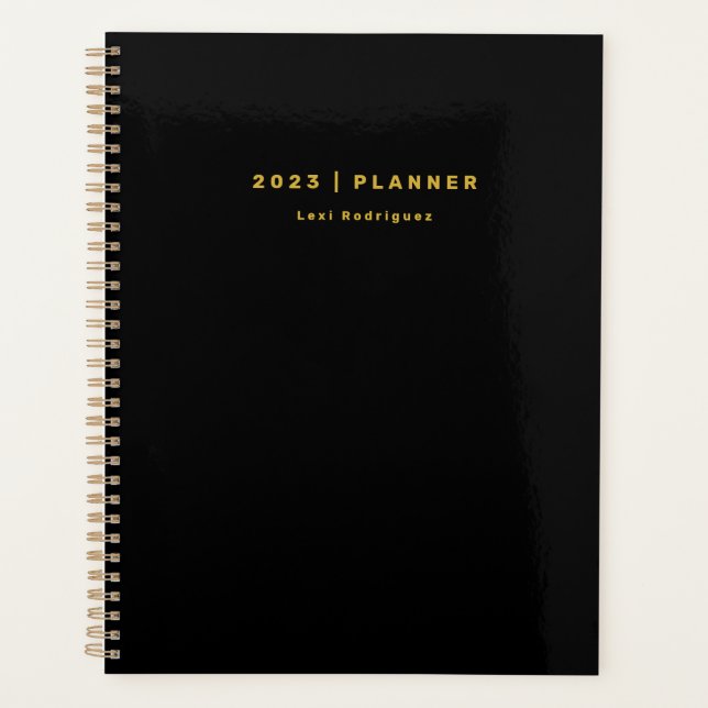 2023 Black and Gold Monthly/Weekly Non-Dated Planner (Front)