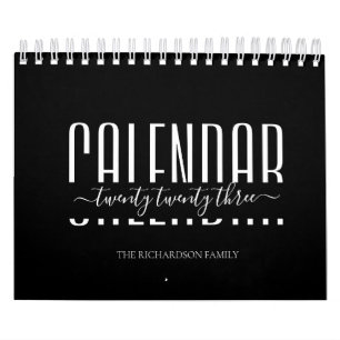 2023 Black and White Modern Minimalist Calendar