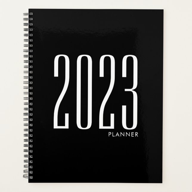 2023 Black Weekly Monthly Non Dated Planner (Front)