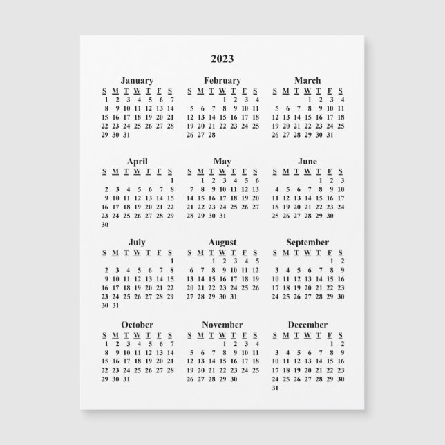 2023 Blank Calendar (Front)